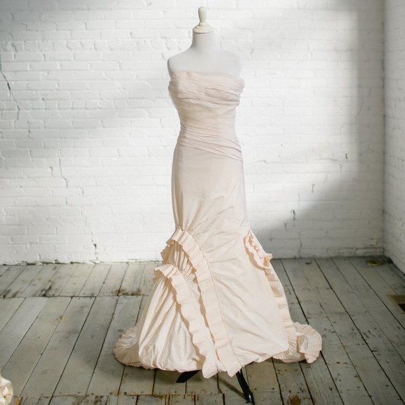 Vera Wang Couture Runway Gown Silk Taffeta Pink 2 - Picture 7 of 17